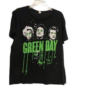 Green Day Men's L Black And WhiteT-Shirt Bay Island Sportwear Music Band Rock